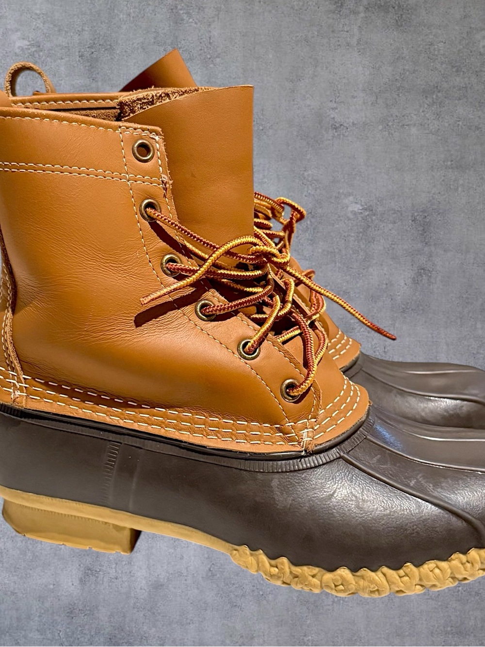 L.L.Bean Bean Boots Size 8 Leather Duck Rain Boots Made in Maine Waterproof